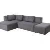 KARE Design Ecksofa Infinity Ottomane Cord Grau Links- Sofas & Couches