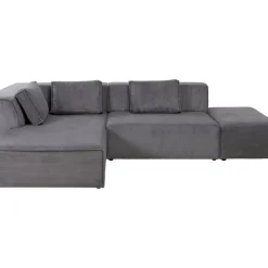 KARE Design Ecksofa Infinity Ottomane Cord Grau Links- Sofas & Couches