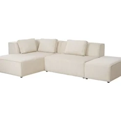 KARE Design Ecksofa Infinity Ottomane Cord Creme Links- Sofas & Couches