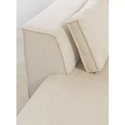 KARE Design Ecksofa Infinity Ottomane Cord Creme Links- Sofas & Couches