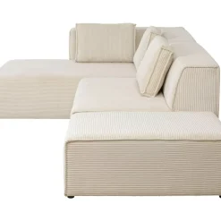 KARE Design Ecksofa Infinity Ottomane Cord Creme Links- Sofas & Couches