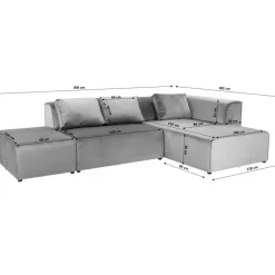 KARE Design Ecksofa Infinity Ottomane Grau Rechts- Sofas & Couches
