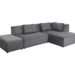 KARE Design Ecksofa Infinity Ottomane Cord Grau Rechts- Sofas & Couches