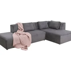 KARE Design Ecksofa Infinity Ottomane Cord Grau Rechts- Sofas & Couches