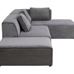 KARE Design Ecksofa Infinity Ottomane Cord Grau Rechts- Sofas & Couches