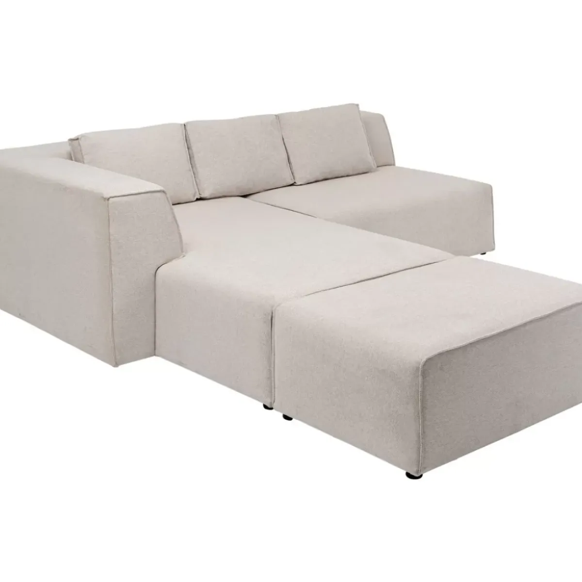 KARE Design Ecksofa Infinity Ottomane Creme Links- Sofas & Couches