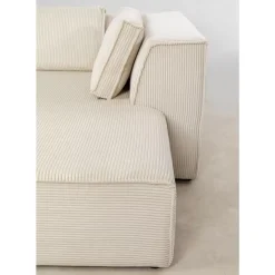 KARE Design Ecksofa Infinity Ottomane Cord Creme Rechts- Sofas & Couches