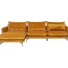KARE Design Ecksofa Monza Links Velvet Curry 296Cm- Sofas & Couches