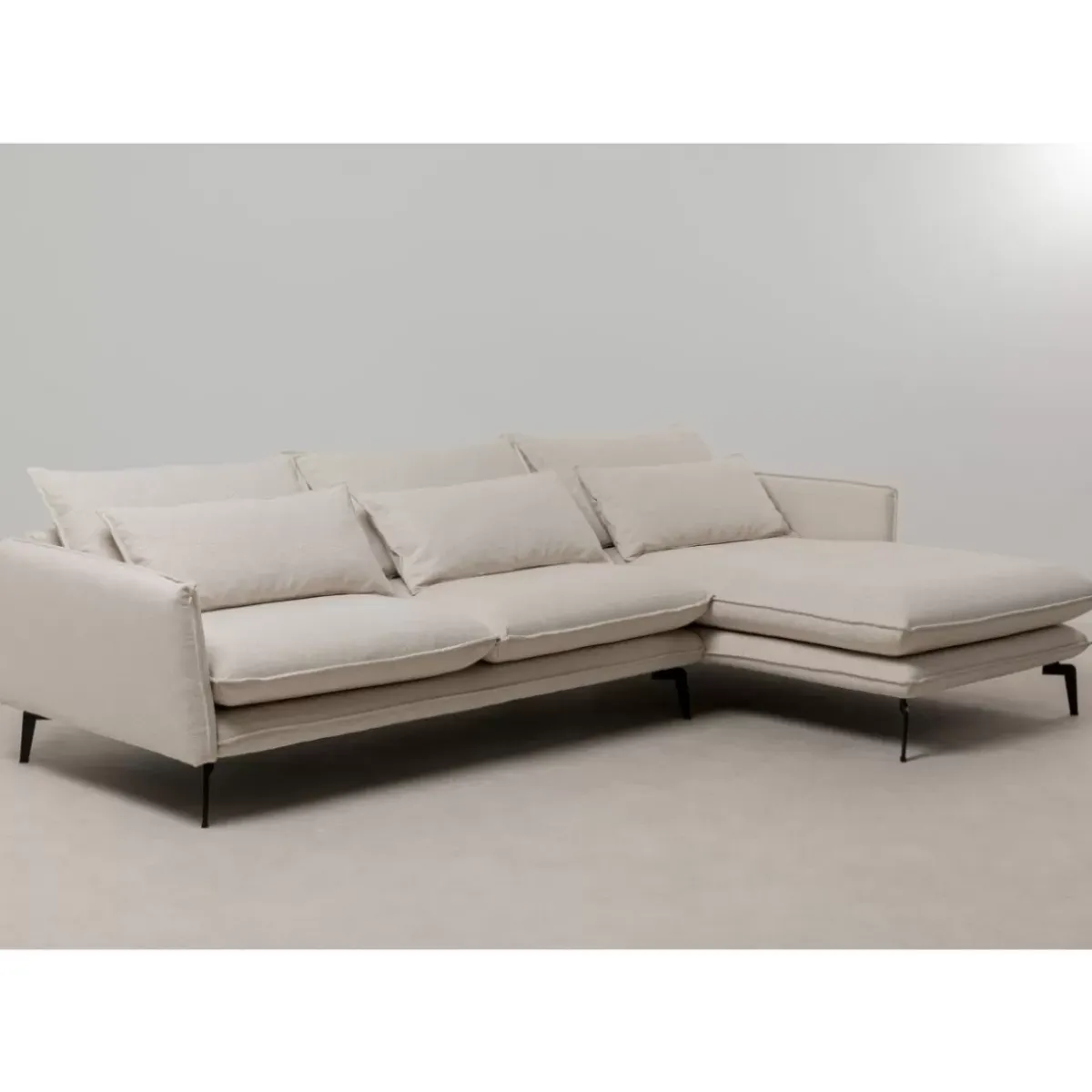 KARE Design Ecksofa Monza Rechts Creme 296Cm- Sofas & Couches
