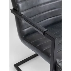 KARE Design Freischwinger Lola Leder Grau- Stühle