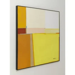 KARE Design Gerahmtes Bild Abstract Shapes Gelb 113X113Cm- Bilder