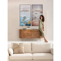 KARE Design Gerahmtes Bild Cloud Fisherman Boat 60X120Cm- Bilder