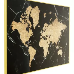 KARE Design Gerahmtes Bild World Map 150X100Cm- Bilder