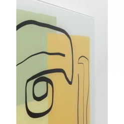 KARE Design Glasbild Art Face Pastell 100X100Cm- Bilder