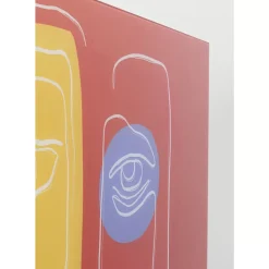 KARE Design Glasbild Art Face Rot 100X100Cm- Bilder