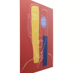 KARE Design Glasbild Art Face Rot 100X100Cm- Bilder