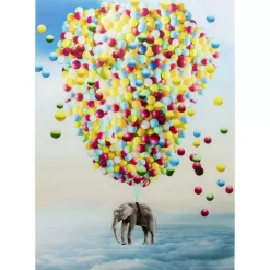 KARE Design Glasbild Balloon Elephant 100X150Cm- Bilder