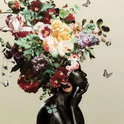 KARE Design Glasbild Bouquet Beauty Beige 100X100Cm- Bilder