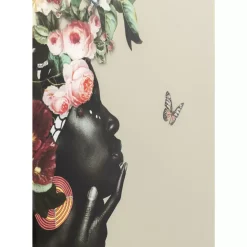 KARE Design Glasbild Bouquet Beauty Beige 100X100Cm- Bilder