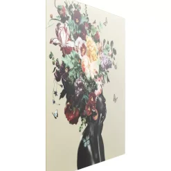 KARE Design Glasbild Bouquet Beauty Beige 100X100Cm- Bilder