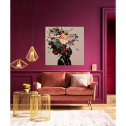 KARE Design Glasbild Bouquet Beauty Beige 100X100Cm- Bilder