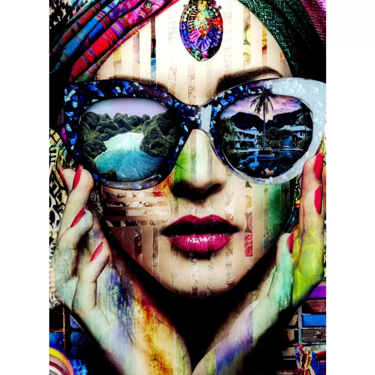KARE Design Glasbild Colorful Artist 80X120Cm- Bilder