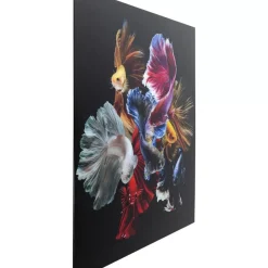 KARE Design Glasbild Colorful Swarm Fish 120X120Cm- Bilder