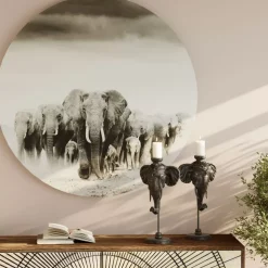 KARE Design Glasbild Elephant Walk O120Cm- Bilder