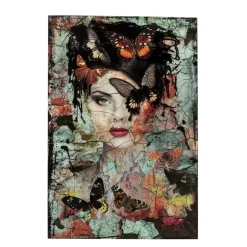 KARE Design Glasbild Lady Butterfly 100X150Cm- Bilder
