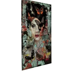 KARE Design Glasbild Lady Butterfly 100X150Cm- Bilder