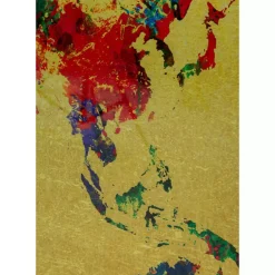KARE Design Glasbild Metallic Colourful Map 150X100Cm- Bilder