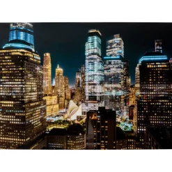 KARE Design Glasbild Skyline Night 150X100Cm- Bilder