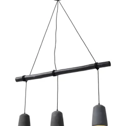 KARE Design Hangeleuchte Dining Concrete Schwarz Tre- Hängeleuchten