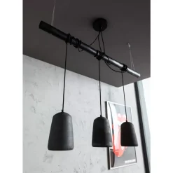 KARE Design Hangeleuchte Dining Concrete Schwarz Tre- Hängeleuchten