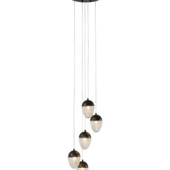 KARE Design Hangeleuchte Frozen 5 Schwarz Matt O35Cm- Hängeleuchten