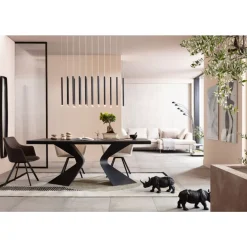 KARE Design Hangeleuchte Living Vegas Schwarz Matt Led 120Cm- Hängeleuchten