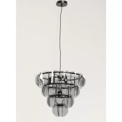 KARE Design Hangeleuchte Mariposa Three Circle Schwarz Smoke- Hängeleuchten