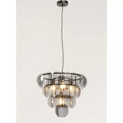 KARE Design Hangeleuchte Mariposa Three Circle Schwarz Smoke- Hängeleuchten