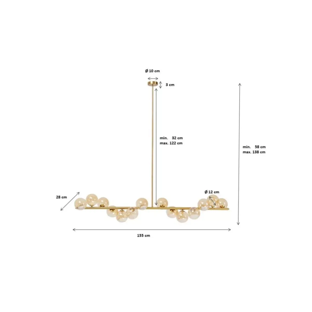 KARE Design Hangeleuchte Scala Balls Brass 150Cm- Hängeleuchten