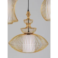 KARE Design Hangeleuchte Swing Iron Tre Gold- Hängeleuchten