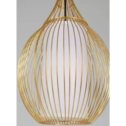 KARE Design Hangeleuchte Swing Iron Tre Gold- Hängeleuchten