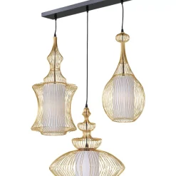 KARE Design Hangeleuchte Swing Iron Tre Gold- Hängeleuchten