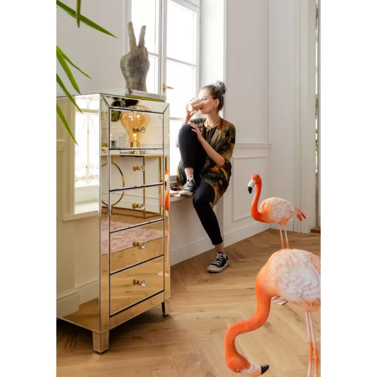 KARE Design Hochkommode Luxury Champagne 5 Schube- Kommoden & Sideboards