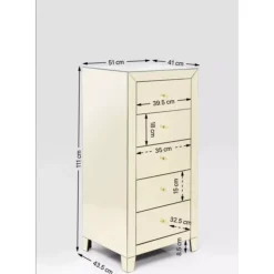 KARE Design Hochkommode Luxury Champagne 5 Schube- Kommoden & Sideboards