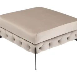 KARE Design Hocker Bellissima Velvet Beige 80Cm- Sitzbänke