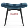 KARE Design Hocker Black Vicky Velvet Petrol 46X59Cm- Sitzbänke