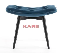 KARE Design Hocker Black Vicky Velvet Petrol 46X59Cm- Sitzbänke