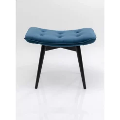KARE Design Hocker Black Vicky Velvet Petrol 46X59Cm- Sitzbänke