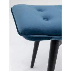 KARE Design Hocker Black Vicky Velvet Petrol 46X59Cm- Sitzbänke
