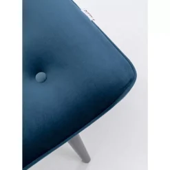 KARE Design Hocker Black Vicky Velvet Petrol 46X59Cm- Sitzbänke